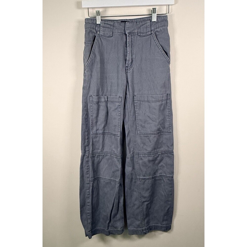 BDG Urban Outfitters Women's Blue Twill Cargo Pants Relaxed Wide Leg - 24